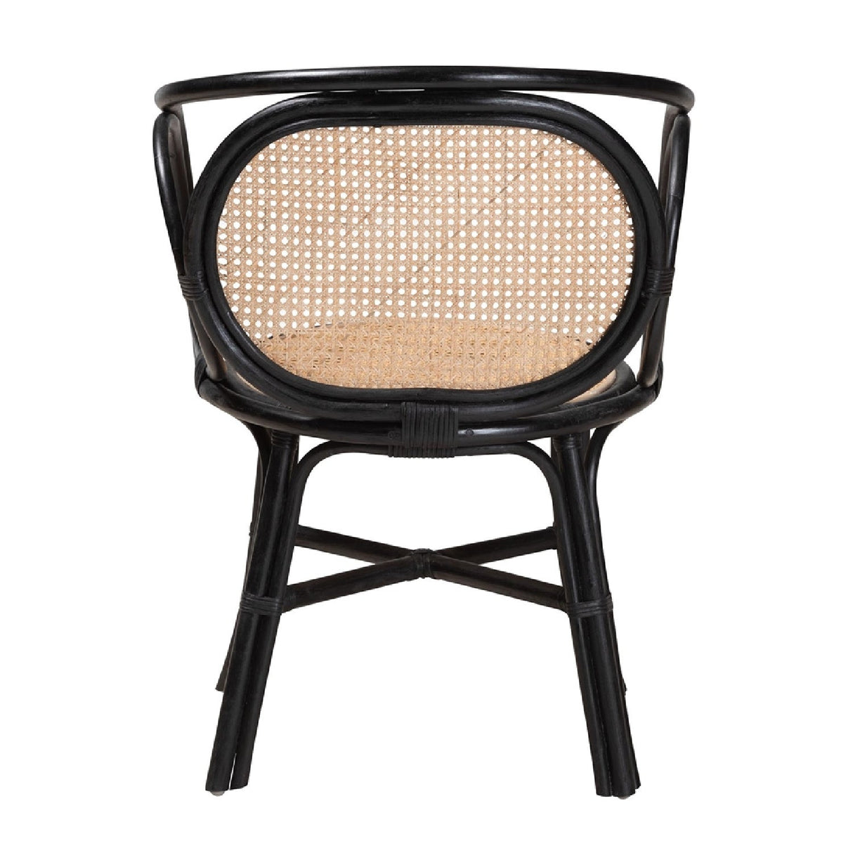 Modern European furniture - Black Framed Rattan Dining Chair - www.oroa.com