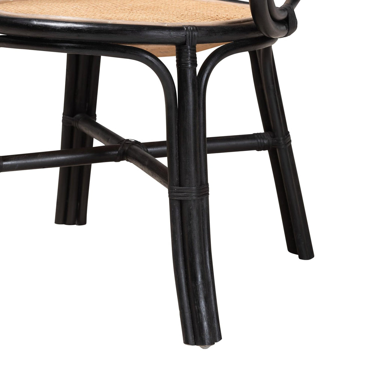 Modern European furniture - Black Framed Rattan Dining Chair - www.oroa.com
