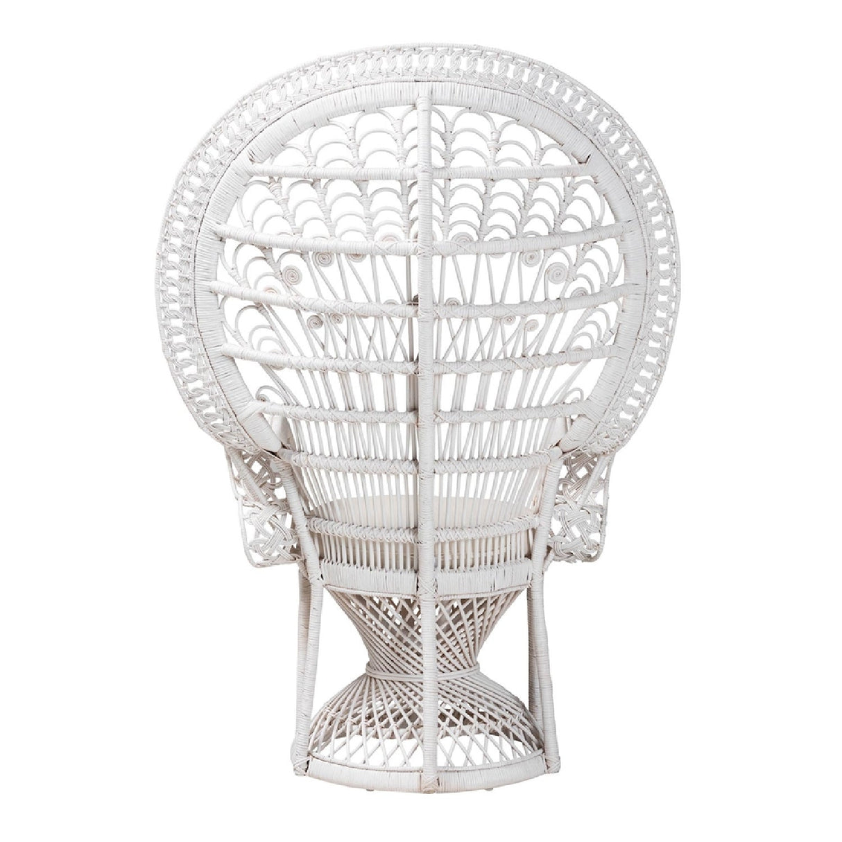 Modern European furniture - White Rattan Peacock Chair - www.oroa.com