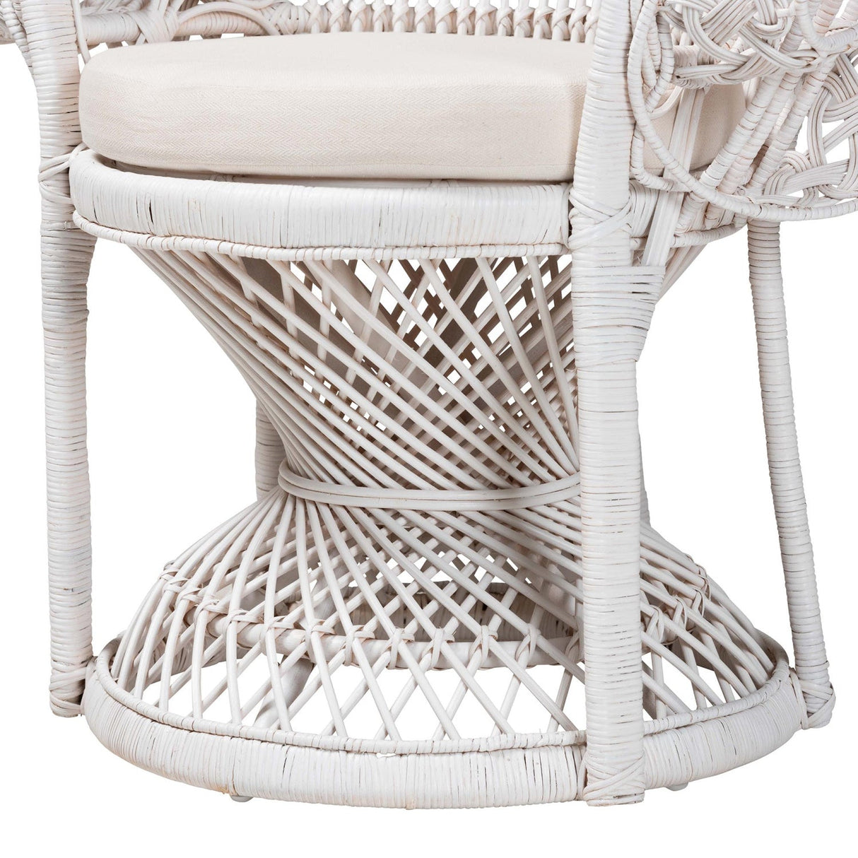 Modern European furniture - White Rattan Peacock Chair - www.oroa.com