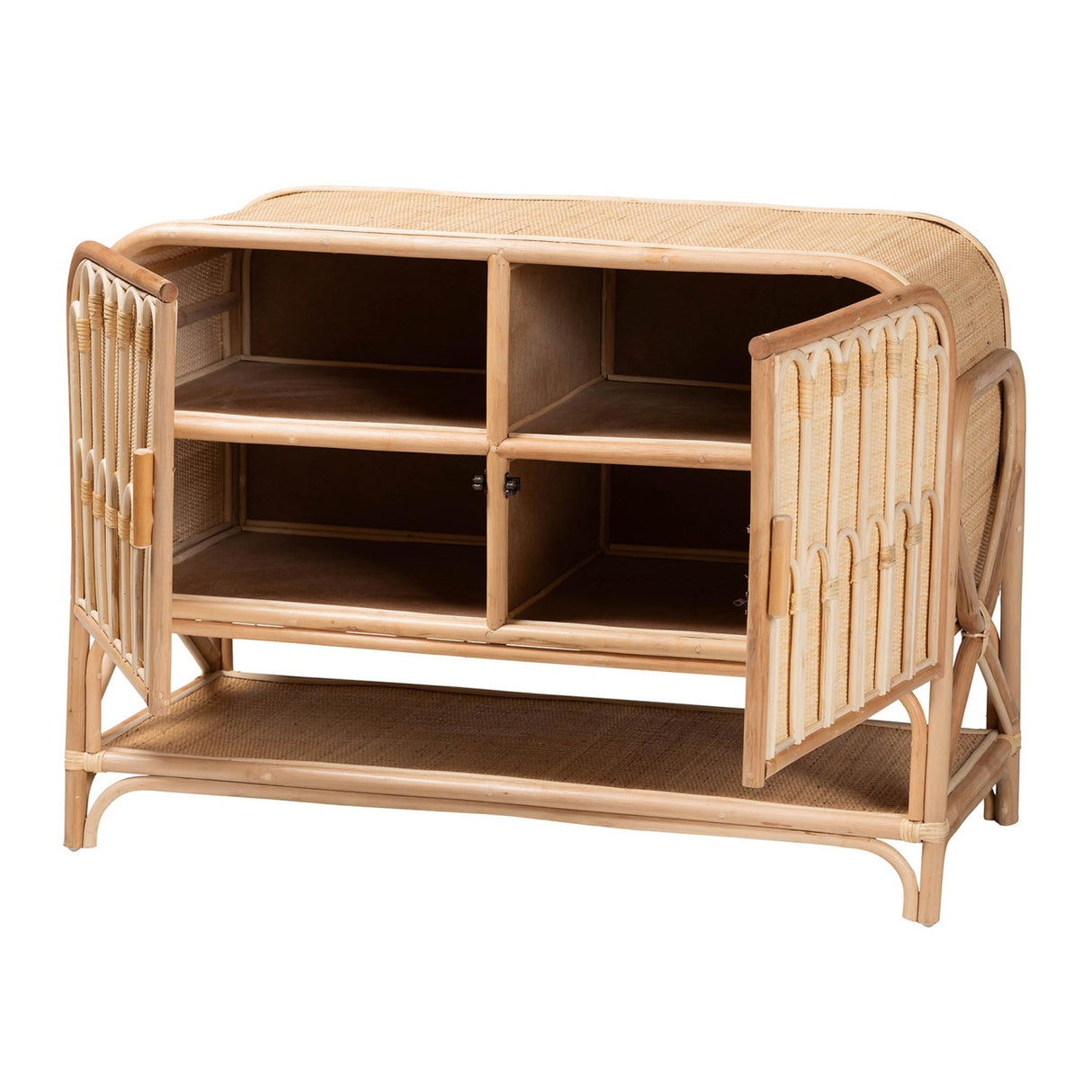 Modern European furniture - Curled Rattan Pole Cabinet - www.oroa.com