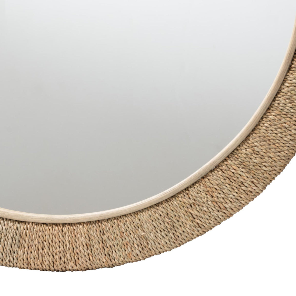 Modern European furniture - Woven Seagrass Round Wall Mirror - www.oroa.com