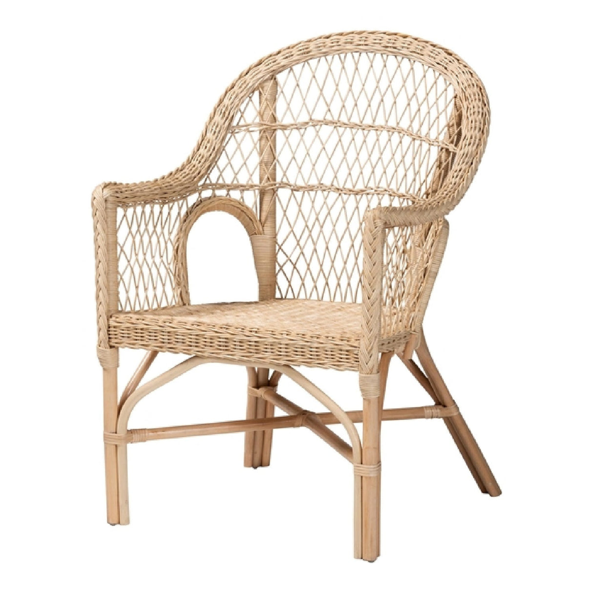 Modern European furniture - Natural Braided Rattan Lounge Chair - www.oroa.com