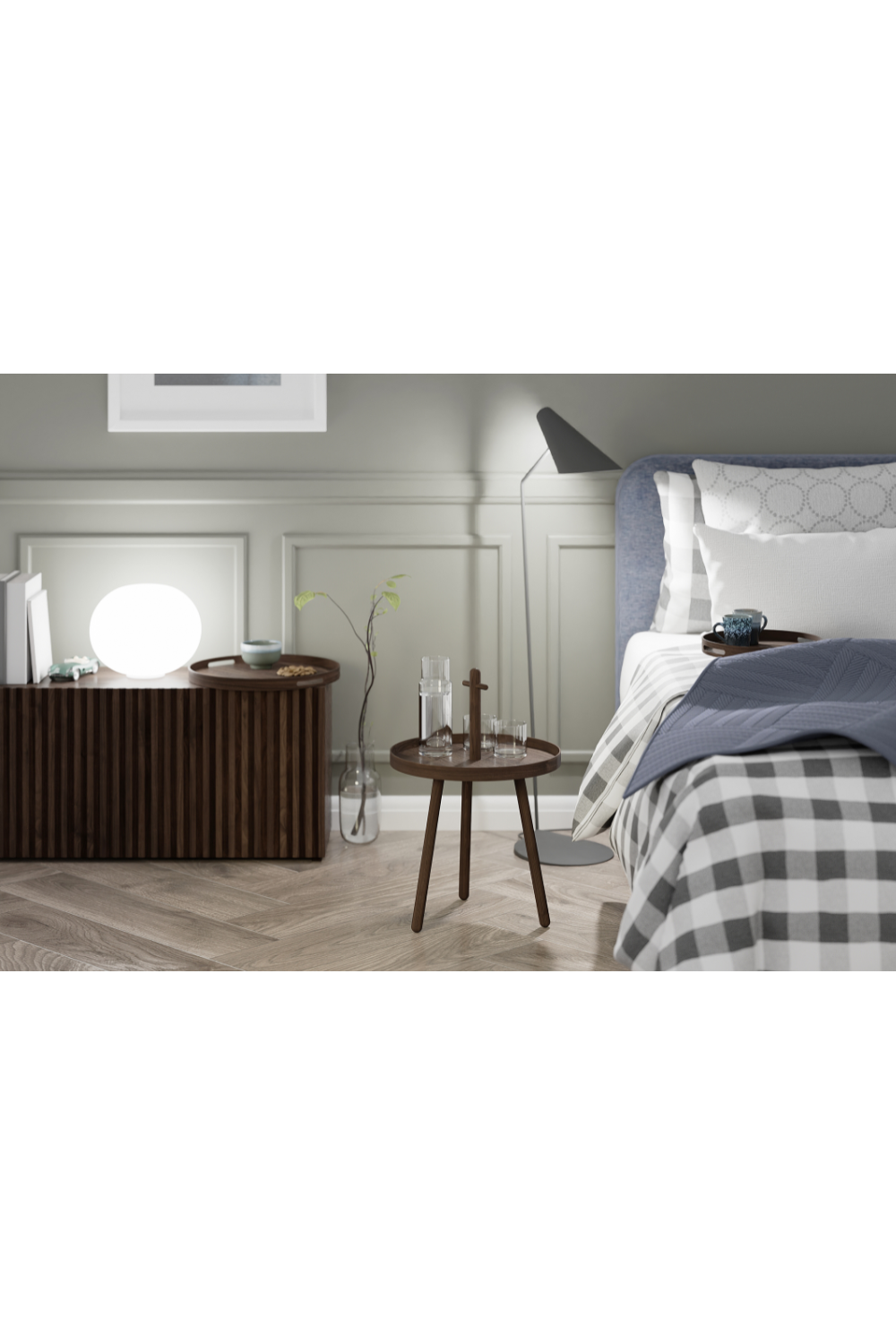 Wooden Round Tray | Wireworks Busboy | Oroa.com