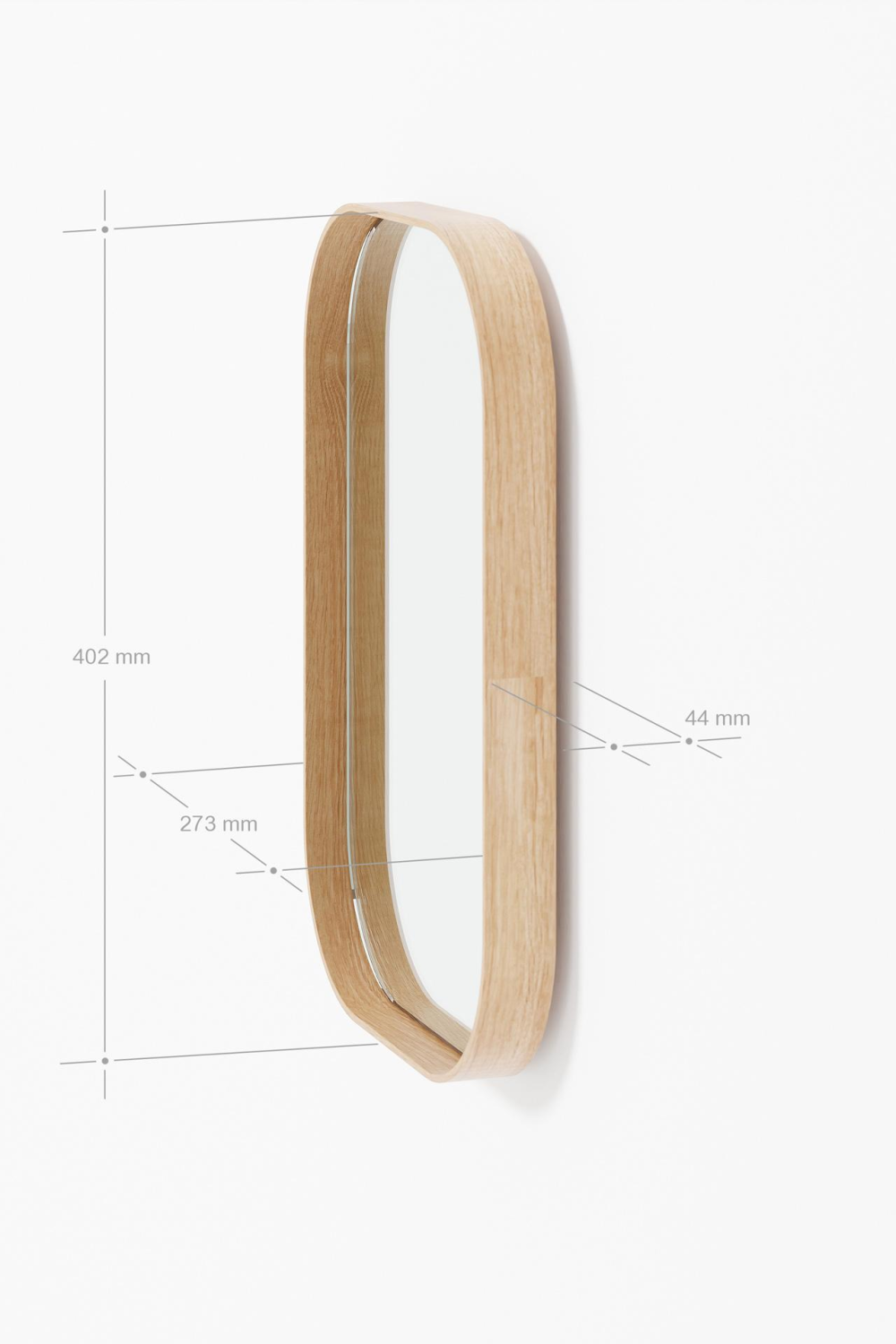 Natural Oak Rectangular Mirror | Wireworks Outlook | Oroa.com