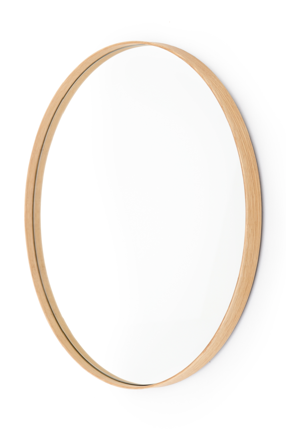 Oak Wooden Round Wall Mirror | Wireworks Glance 660 | Oroa.com