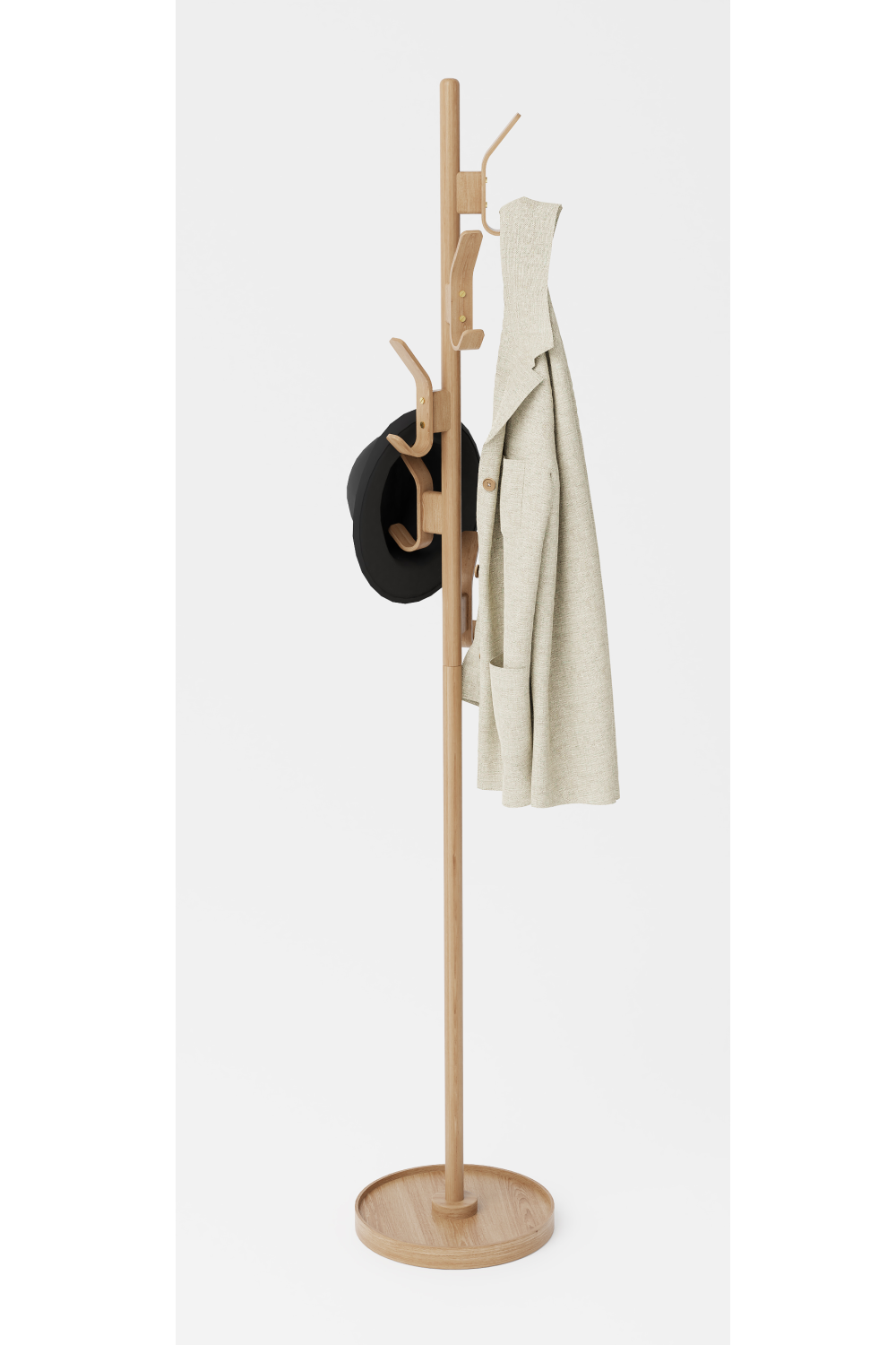 5-Hook Oak Coat Stand | Wireworks | Oroa.com