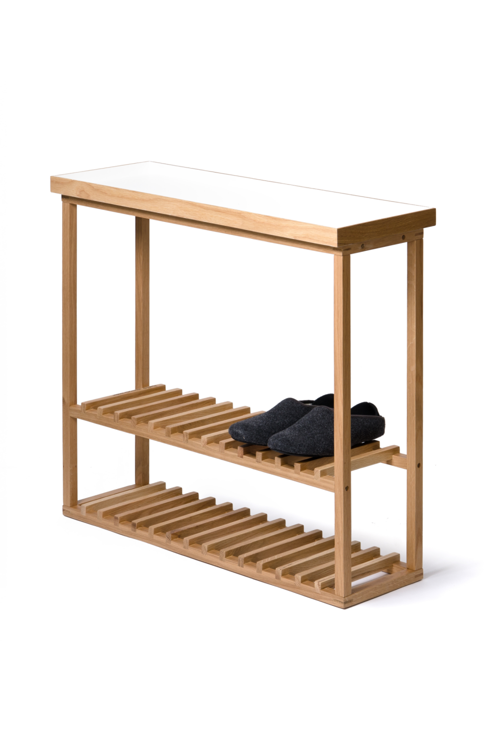 White Rectangular Console Table with Storage | Wireworks Hello | Oroa.com