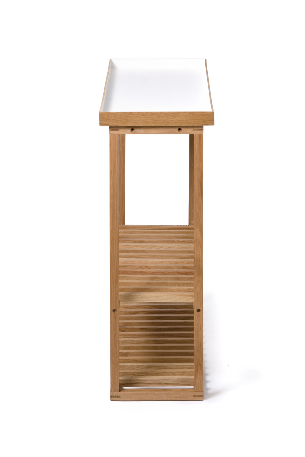 White Rectangular Console Table with Storage | Wireworks Hello | Oroa.com