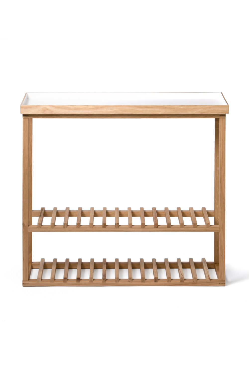 White Rectangular Console Table with Storage | Wireworks Hello | Oroa.com