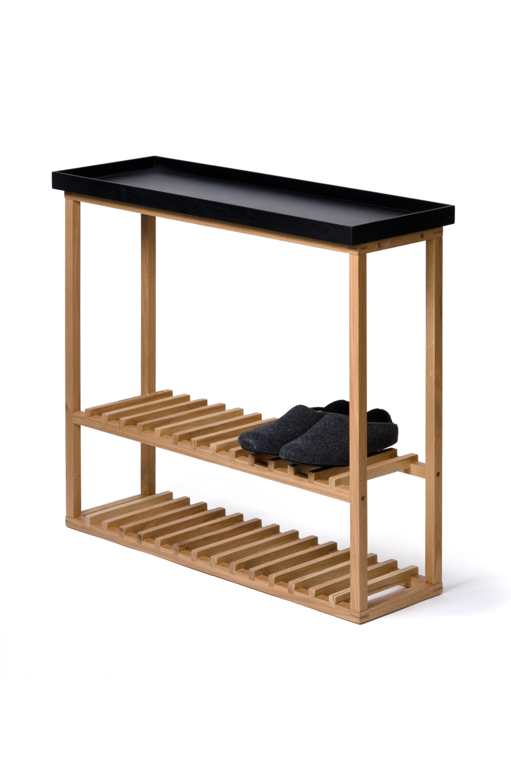 Black Rectangular Console Table with Storage | Wireworks Hello | Oroa.com