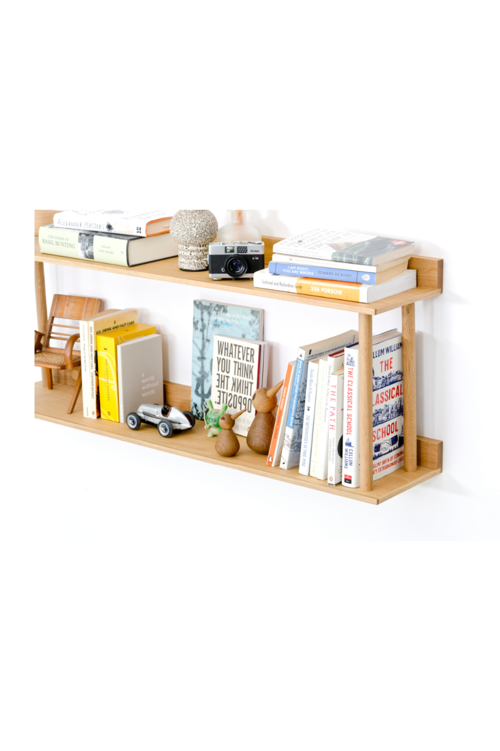 2 Level Wooden Wall Shelf | Wireworks Platform 2 | Oroa.com