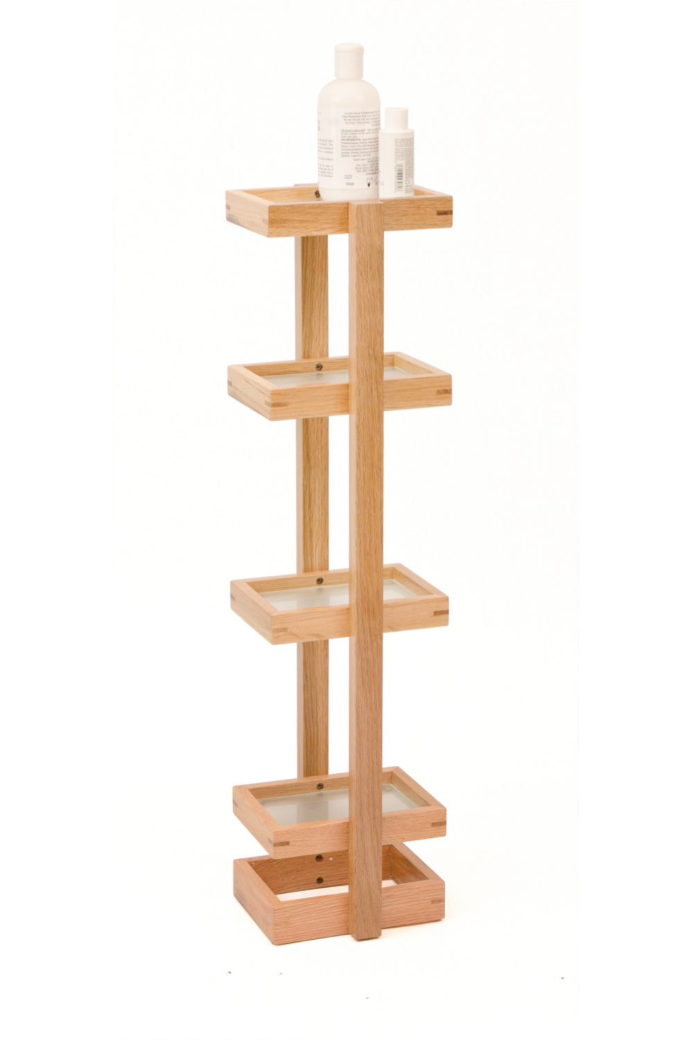 Freestanding Oak Bathroom Storage Tower | Wireworks Mezza | Oroa.com