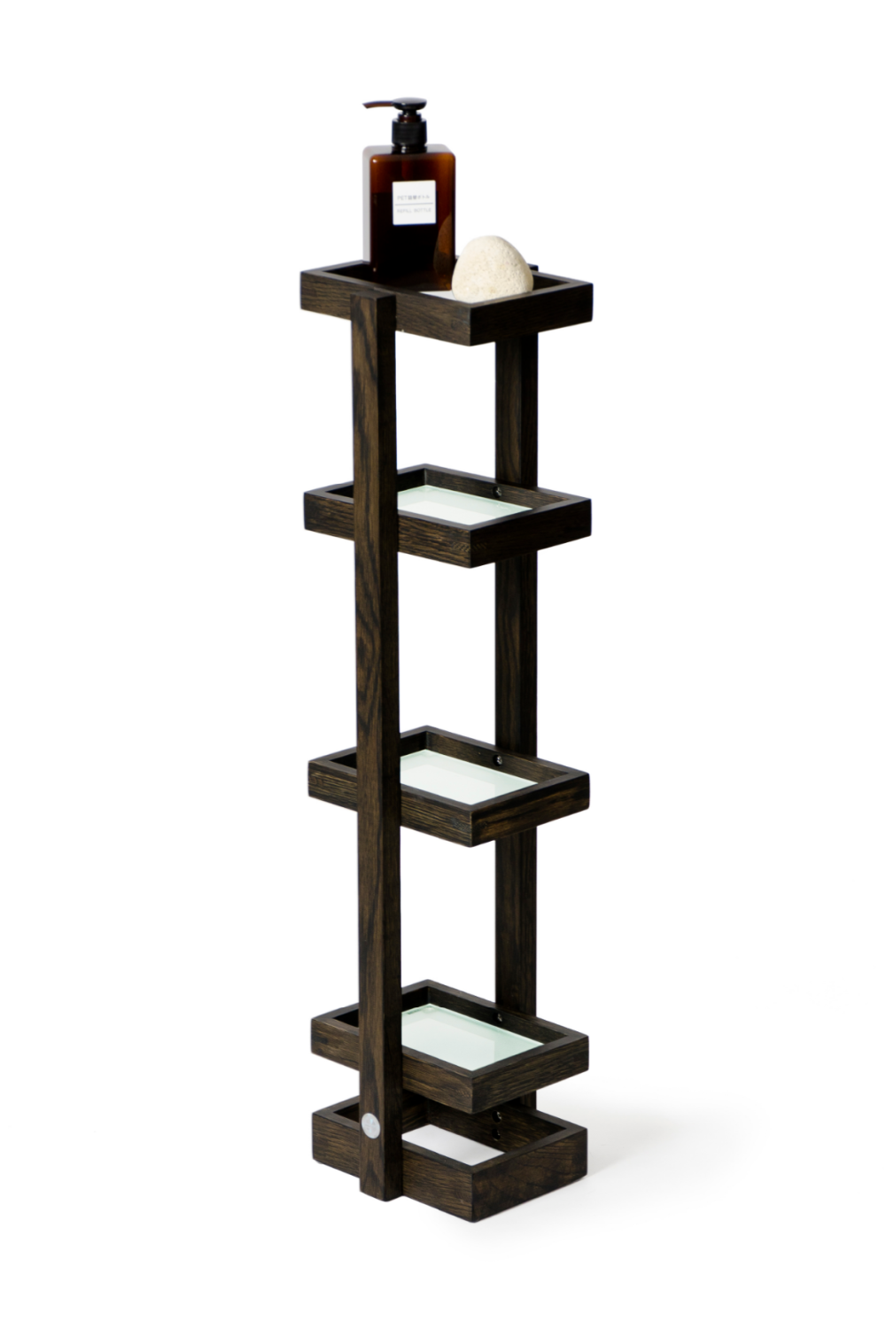 Freestanding Oak Bathroom Storage Tower | Wireworks Mezza | Oroa.com