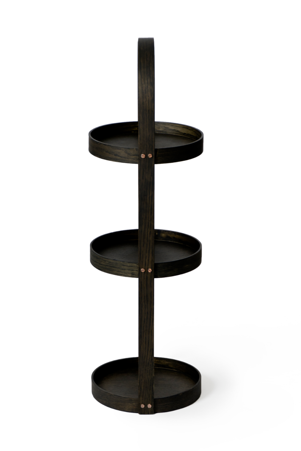 3 Tray Round Oak Storage Caddy | Wireworks Mezza | Oroa.com