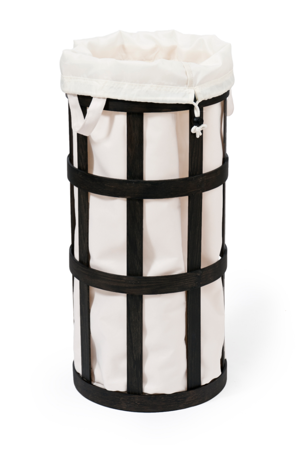Oak Laundry Basket with Soft White Bag Insert | Wireworks Cage | Oroa.com