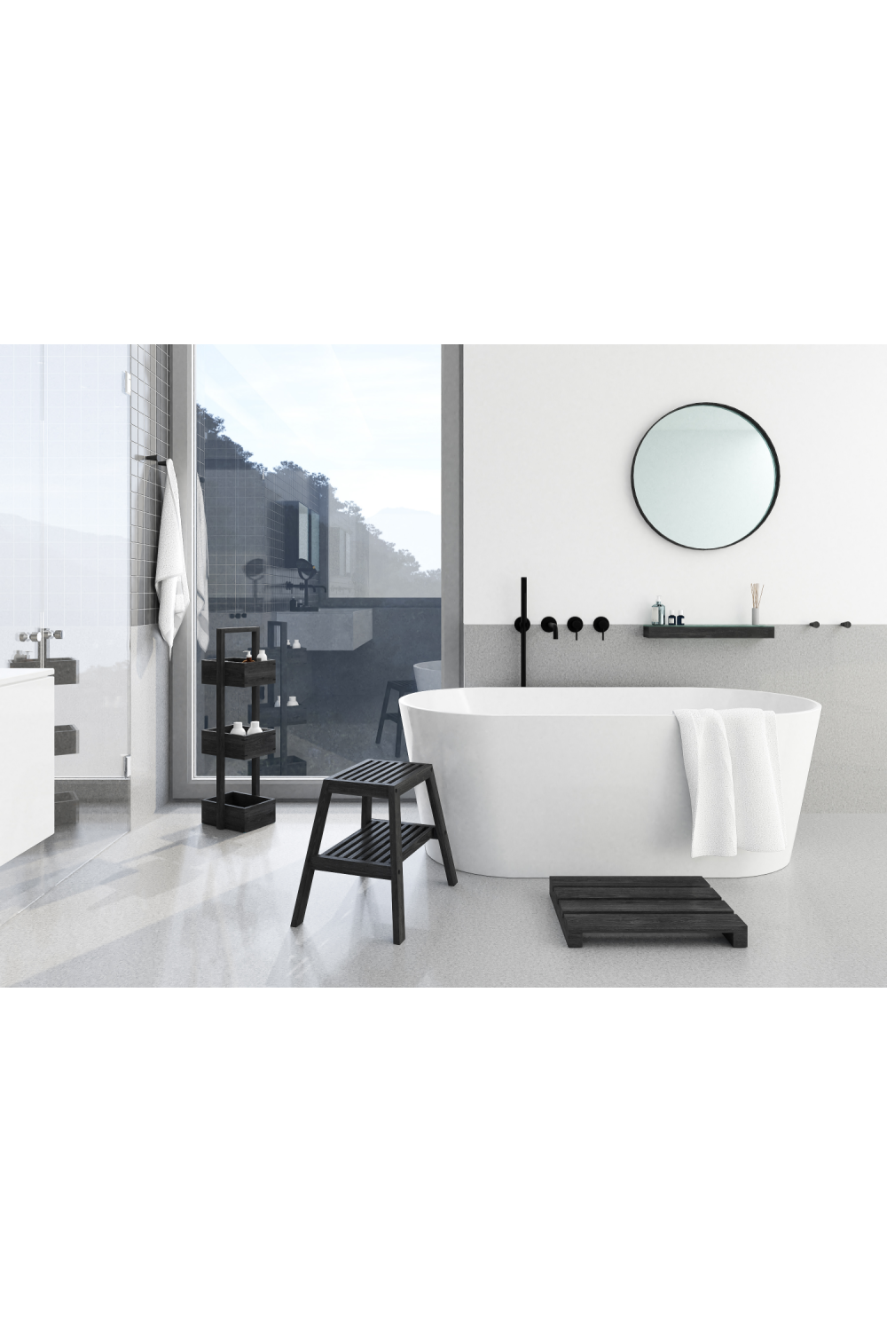 2-Level Oak Step Stool | Wireworks Slatted | Oroa.com