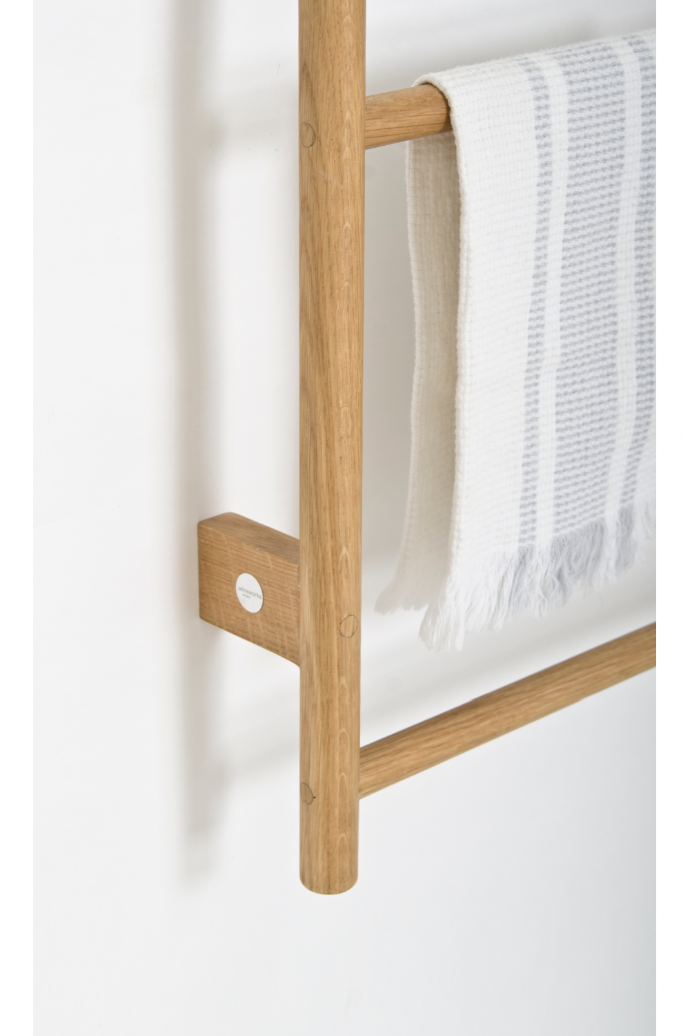 5-Bar Oak Wall Mounted Towel Rail | Wireworks Wallbar | Oroa.com