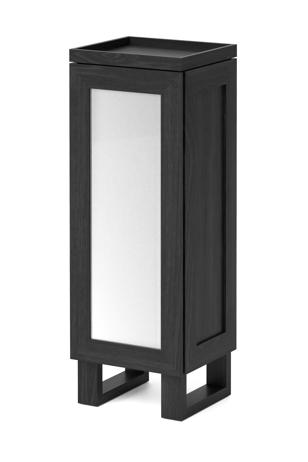 Oak Bathroom Cabinet with Ribbed Glass | Wireworks Tallboy Mezza | Oroa.com