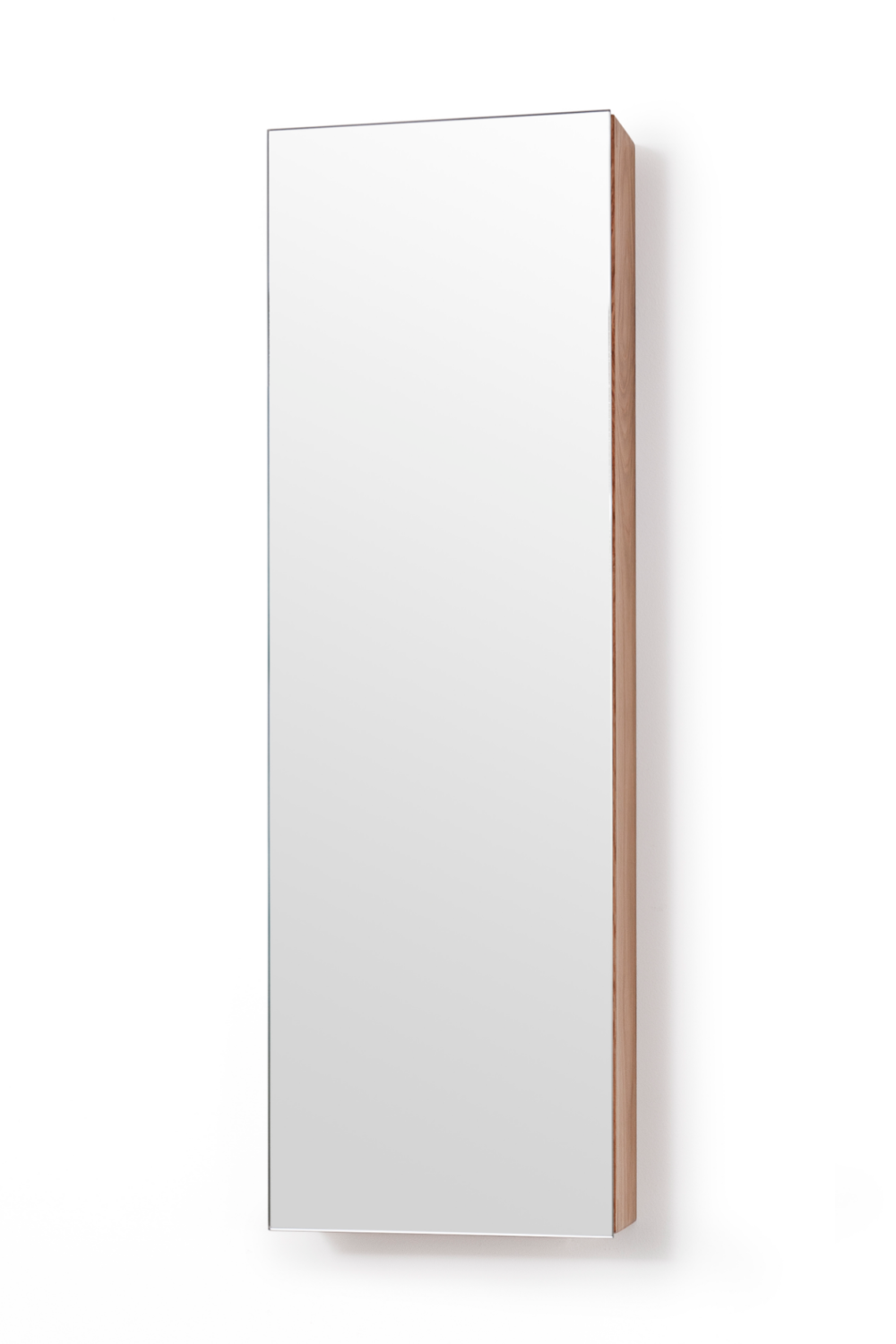 Oak Vertical Bathroom Cabinet with Mirror | Wireworks 800 Zone | Oroa.com