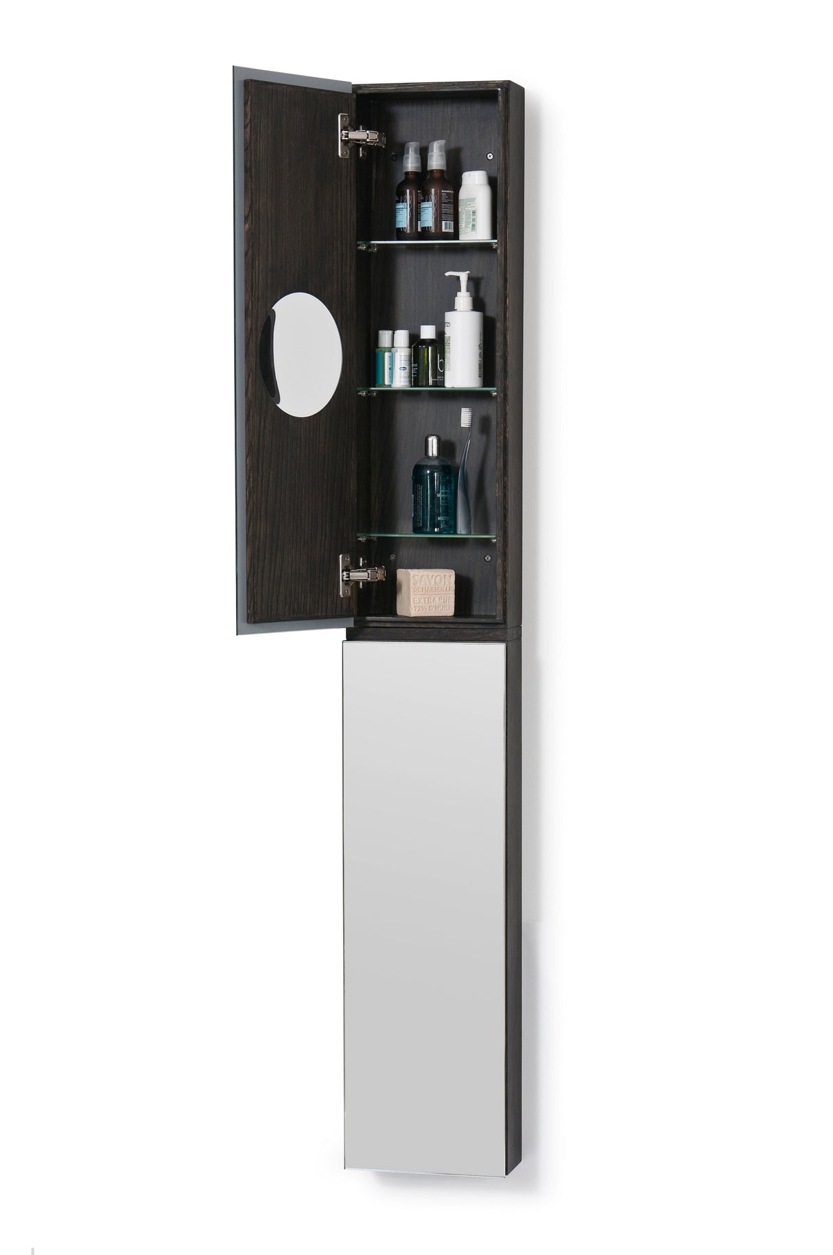 Oak Bathroom Cabinet with Mirror | Wireworks 1622 Zone | Oroa.com