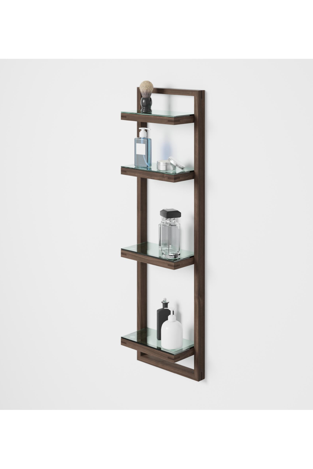 Walnut Bathroom Wall Shelf | Wireworks Zone | Oroa.com