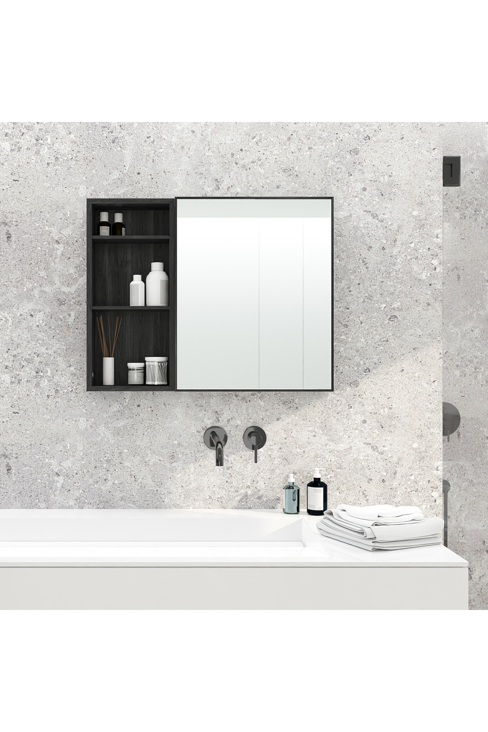 Oak Wall Mounted Bathroom Shelf | Wireworks Slimline 550 | Oroa.com