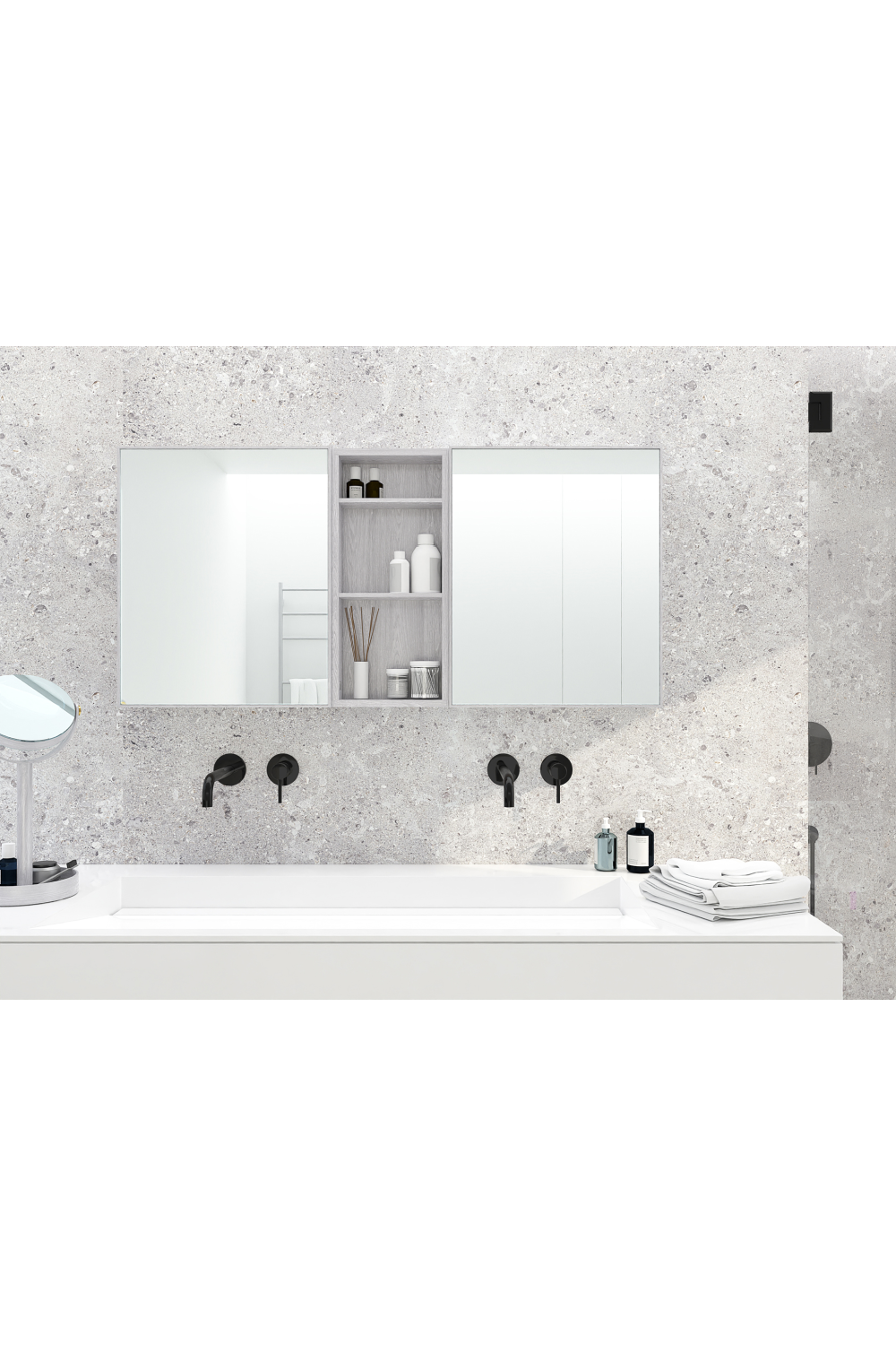 Oak Wall Mounted Bathroom Shelf | Wireworks Slimline 550 | Oroa.com