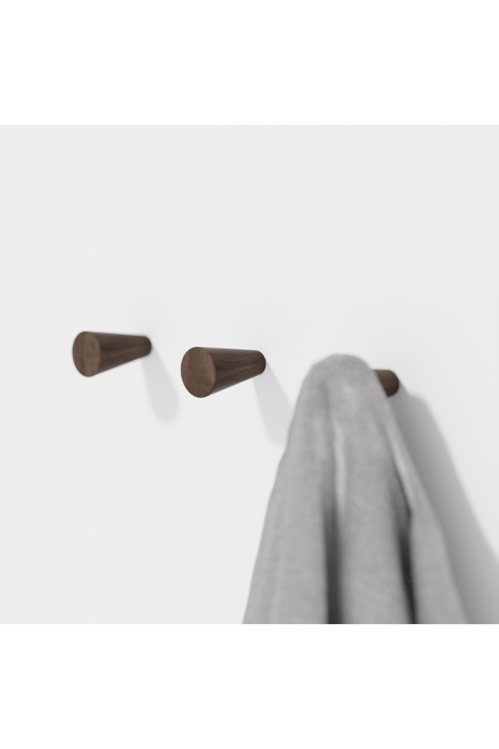 Walnut Wall Hooks (2) | Wireworks Slimline | Oroa.com