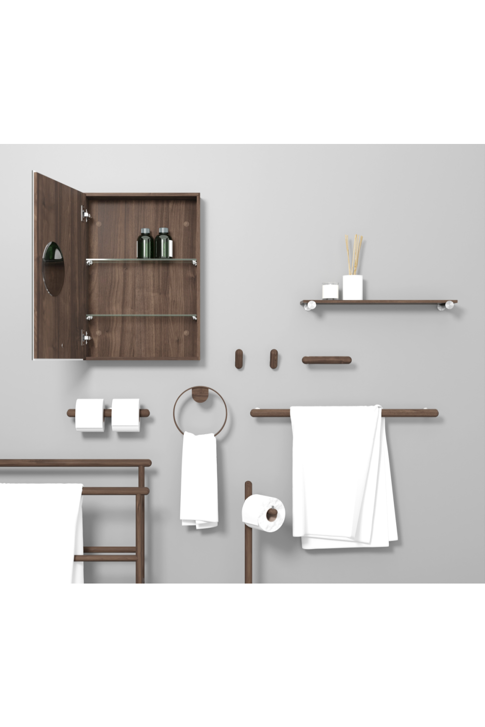 Wooden Minimalist Roll Holder | Wireworks Yoku | Oroa.com