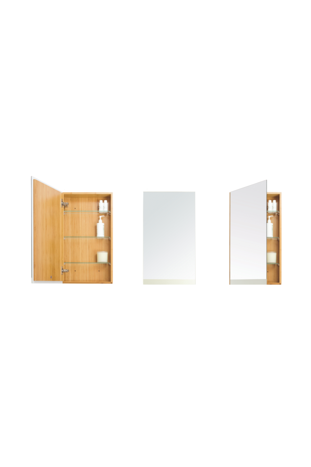 Bamboo Bathroom Cabinet with Mirror | Wireworks Arena | Oroa.com