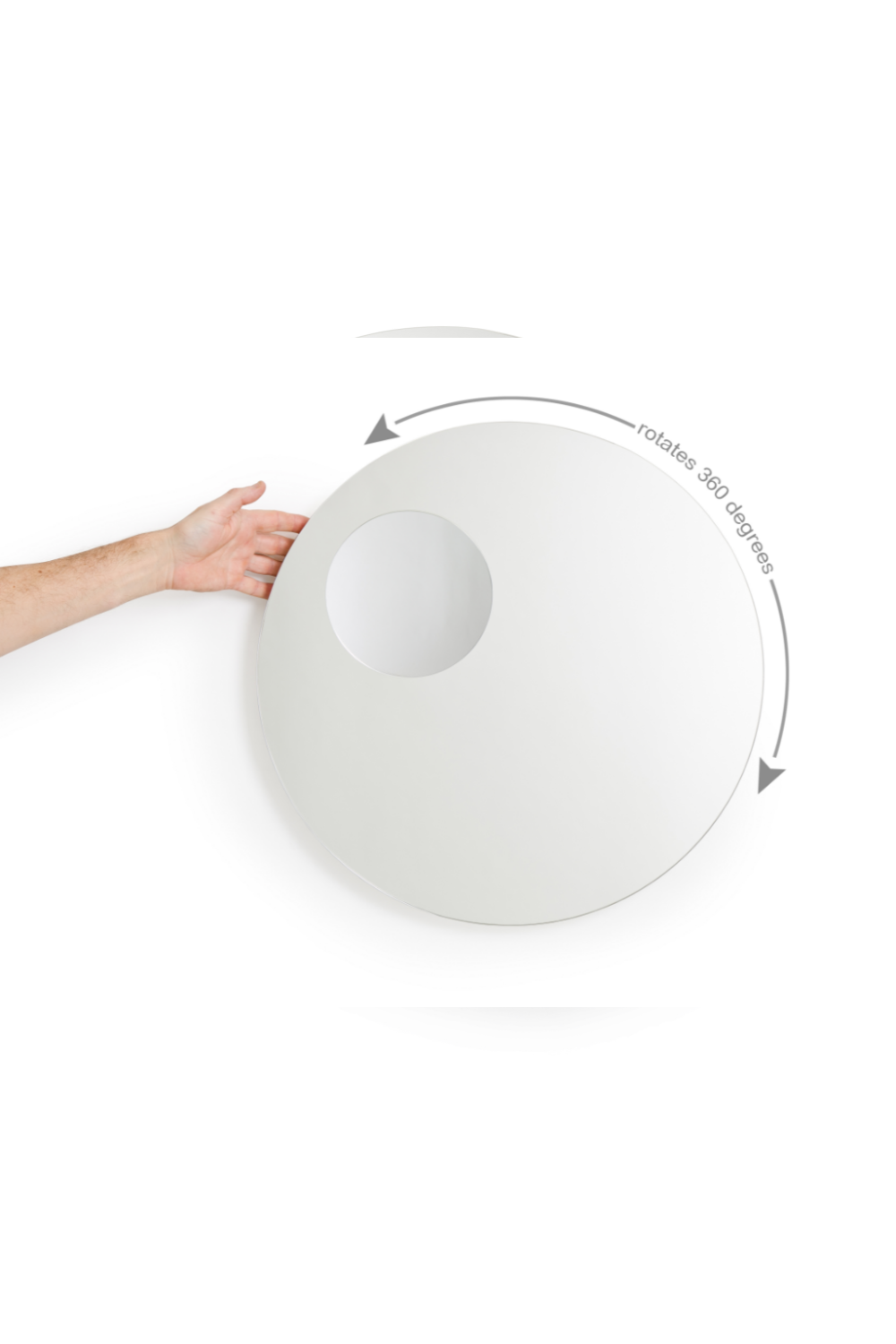Rotating Round Wall Mirror with Fixed Magnifier | Wireworks Neutrino | Oroa.com