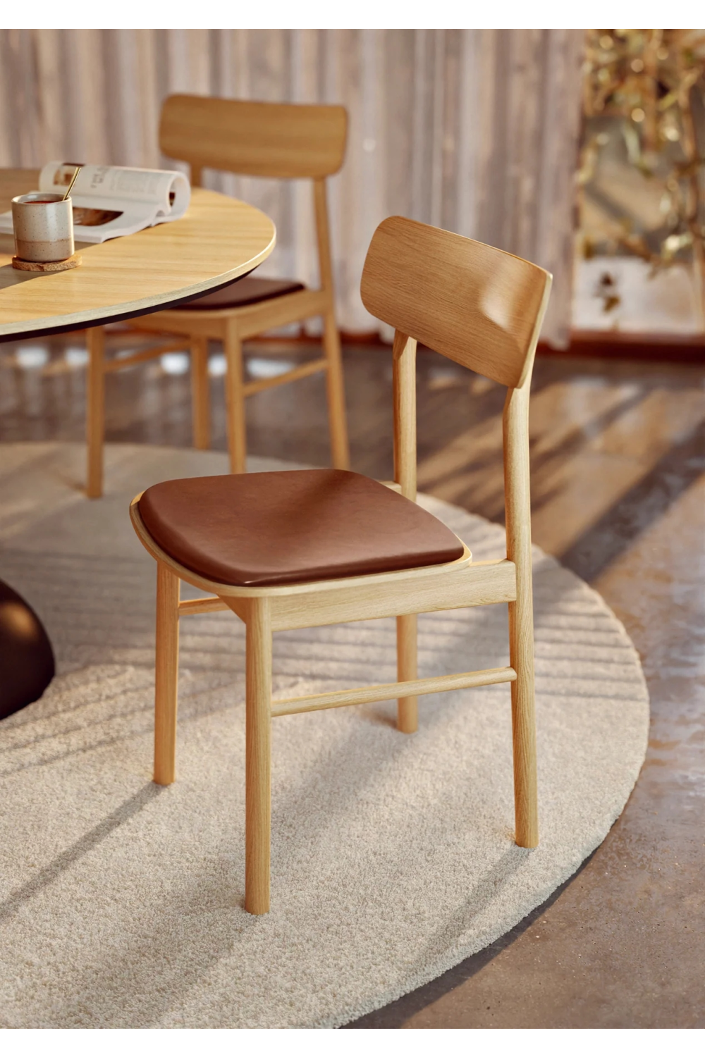 Leather Seat Dining Chair | WOUD Soma | OROA.com