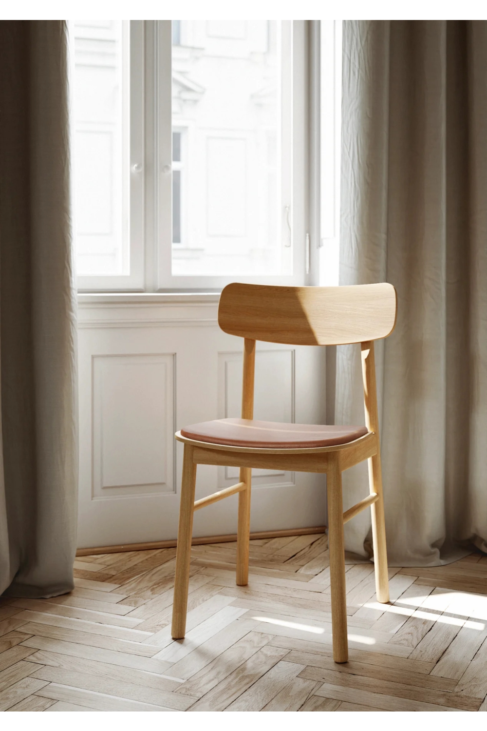 Leather Seat Dining Chair | WOUD Soma | OROA.com