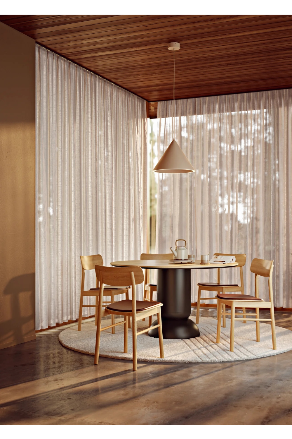 Round Pedestal Dining Table | WOUD Ludo | OROA.com