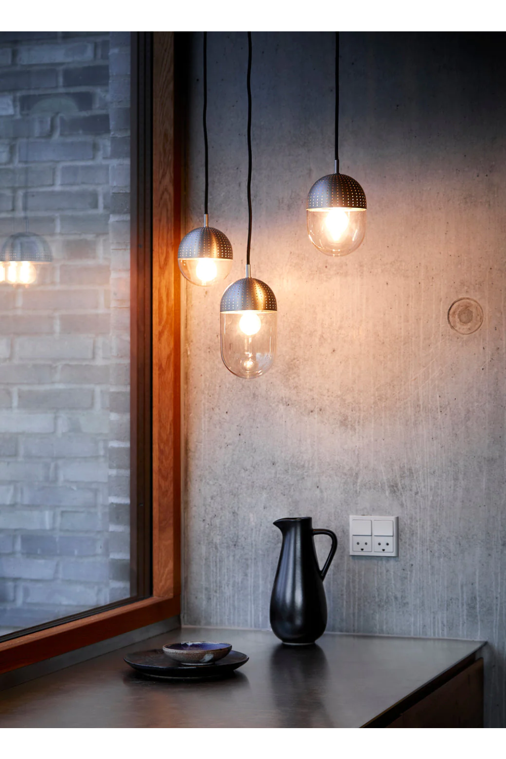 Satin Plated Pendant Lamp | WOUD Dot | OROA.com