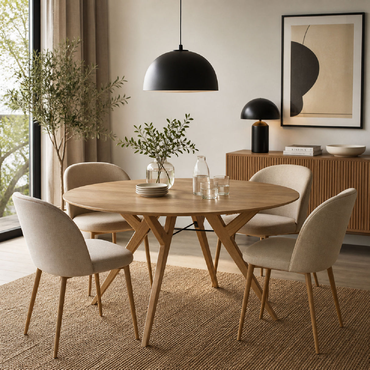 Modern European furniture - Solid Wood Round Dining Table - www.oroa.com | Oroa.com