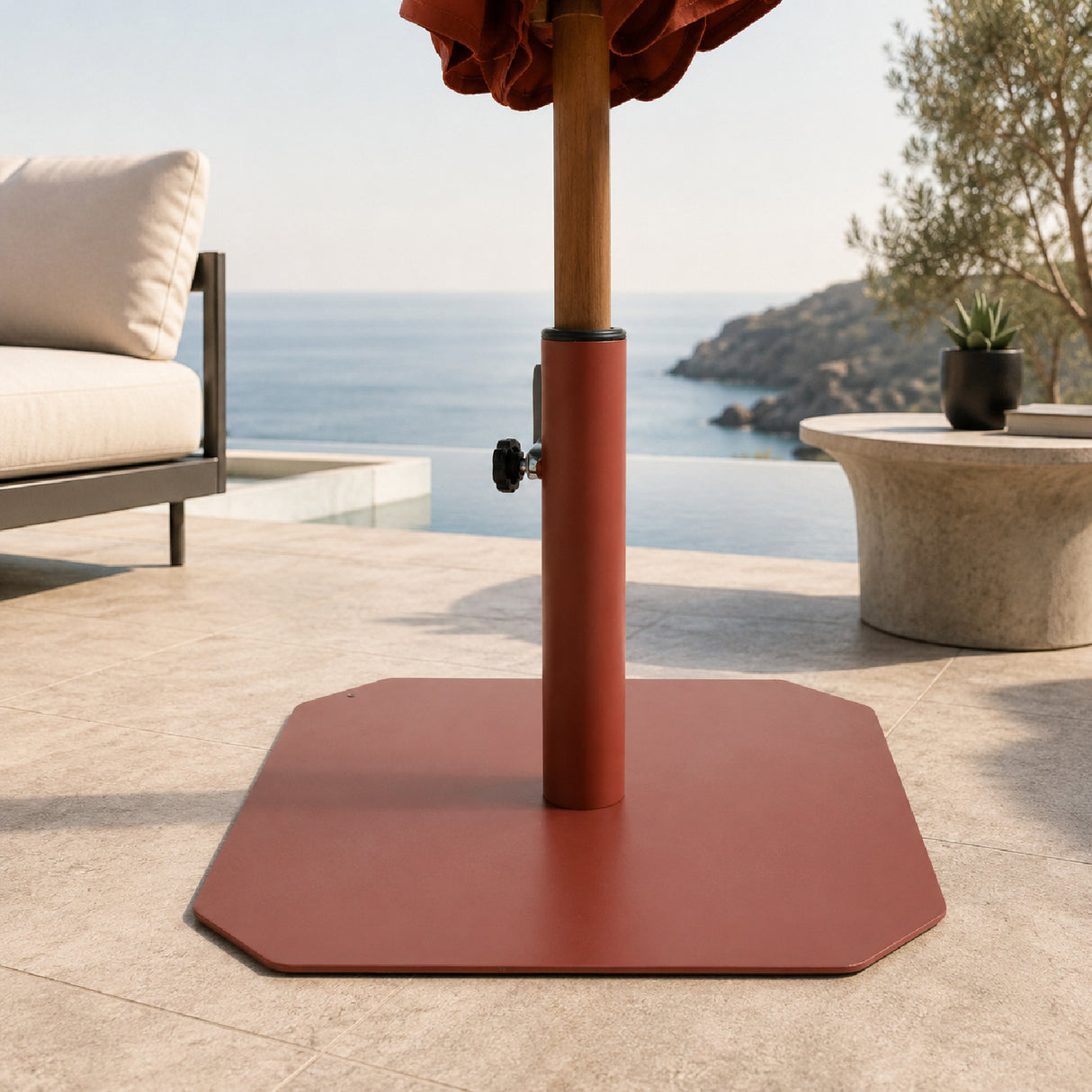 Modern European furniture - Red Sunbrella Parasol - www.oroa.com | Oroa.com