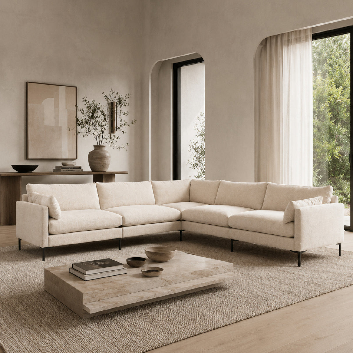 Beige Fabric Sofa | Oroa.com