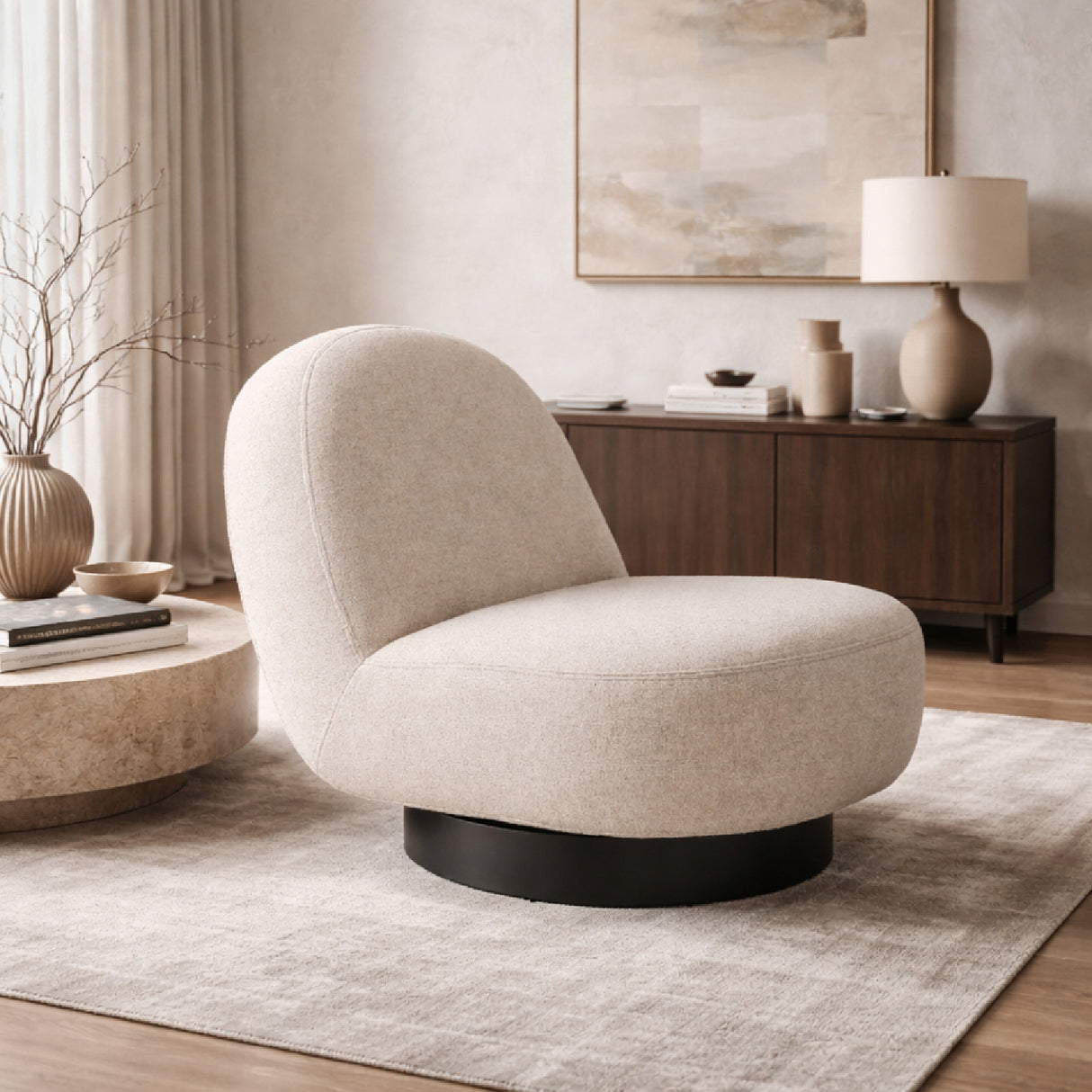 Arched Back Swivel Lounge Chair | Oroa.com