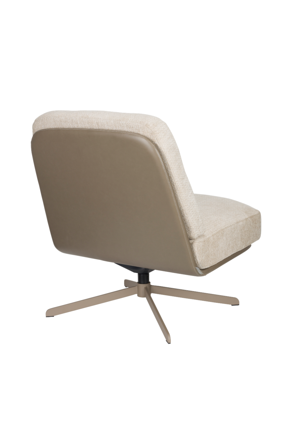 Cream Leather Swivel Lounge Chair | Zuiver Benjamin | OROA.com
