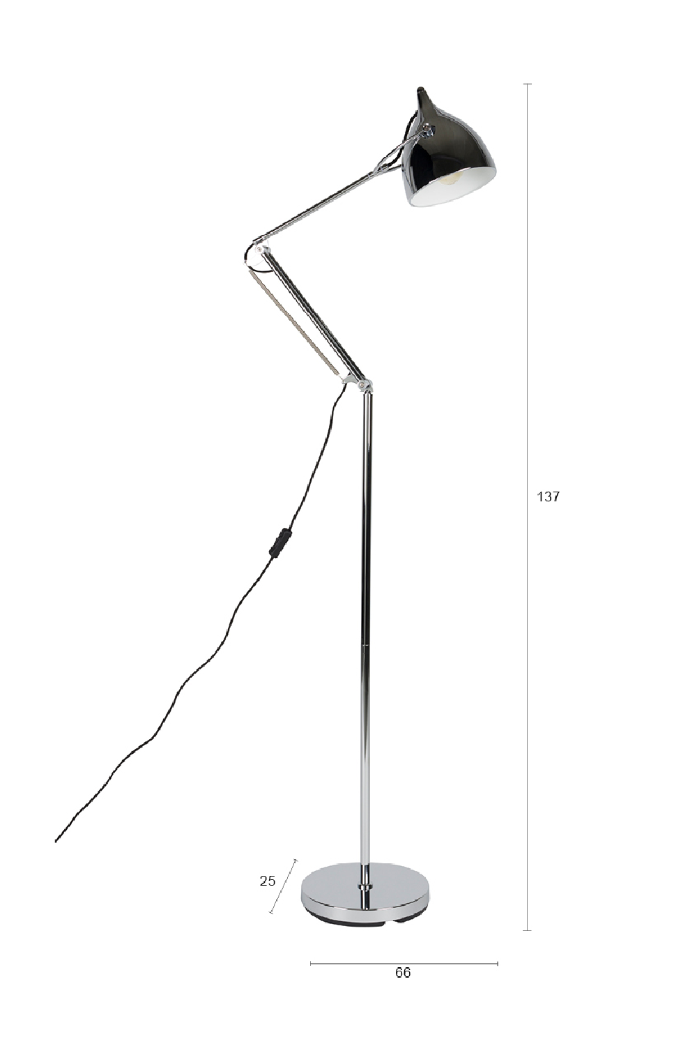 Chrome Adjustable Floor Lamp | Zuiver Reader | OROA.com