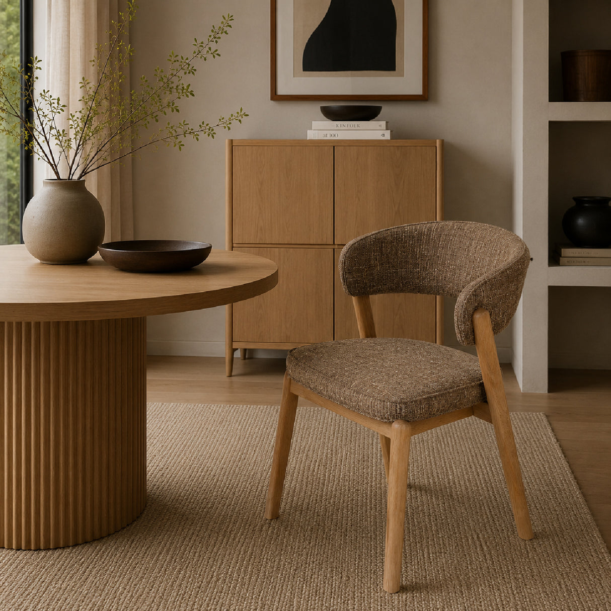 Modern European furniture - Oak Framed Dining Chairs (2) - www.oroa.com | Oroa.com