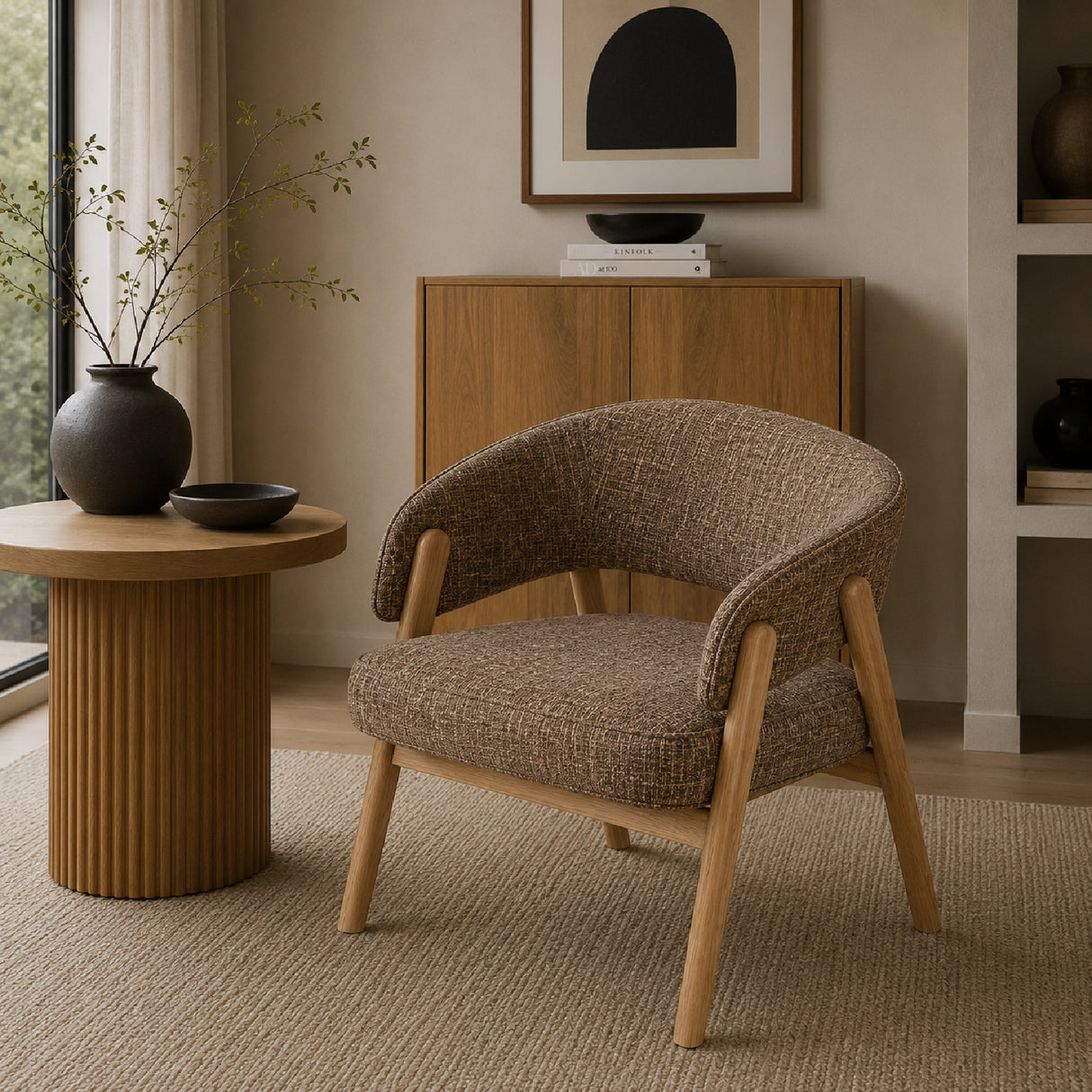 Modern European furniture - Oak Framed Lounge Chair - www.oroa.com | Oroa.com