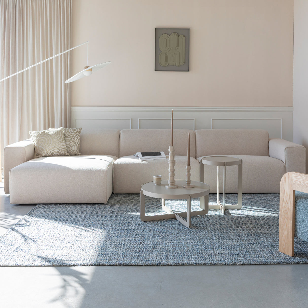 Modern European furniture - Cream 4-Seater Sofa - www.oroa.com | Oroa.com