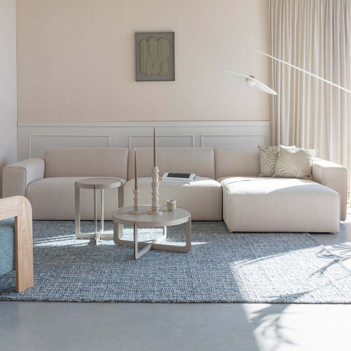 Modern European furniture - Cream 4-Seater Sofa - www.oroa.com | Oroa.com
