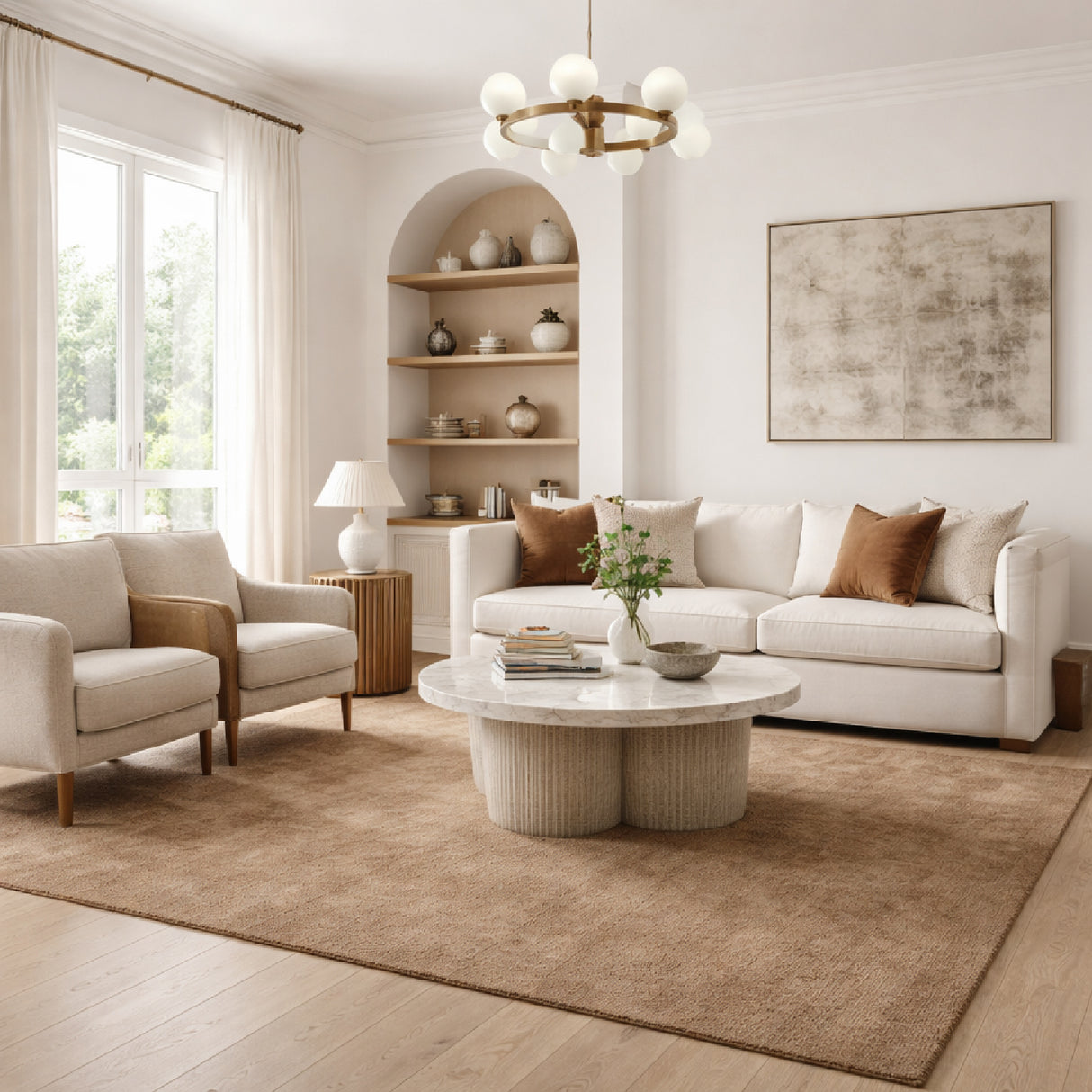 Modern European furniture - Minimalist Earthy-Toned Carpet 5' x 7' - www.oroa.com | Oroa.com