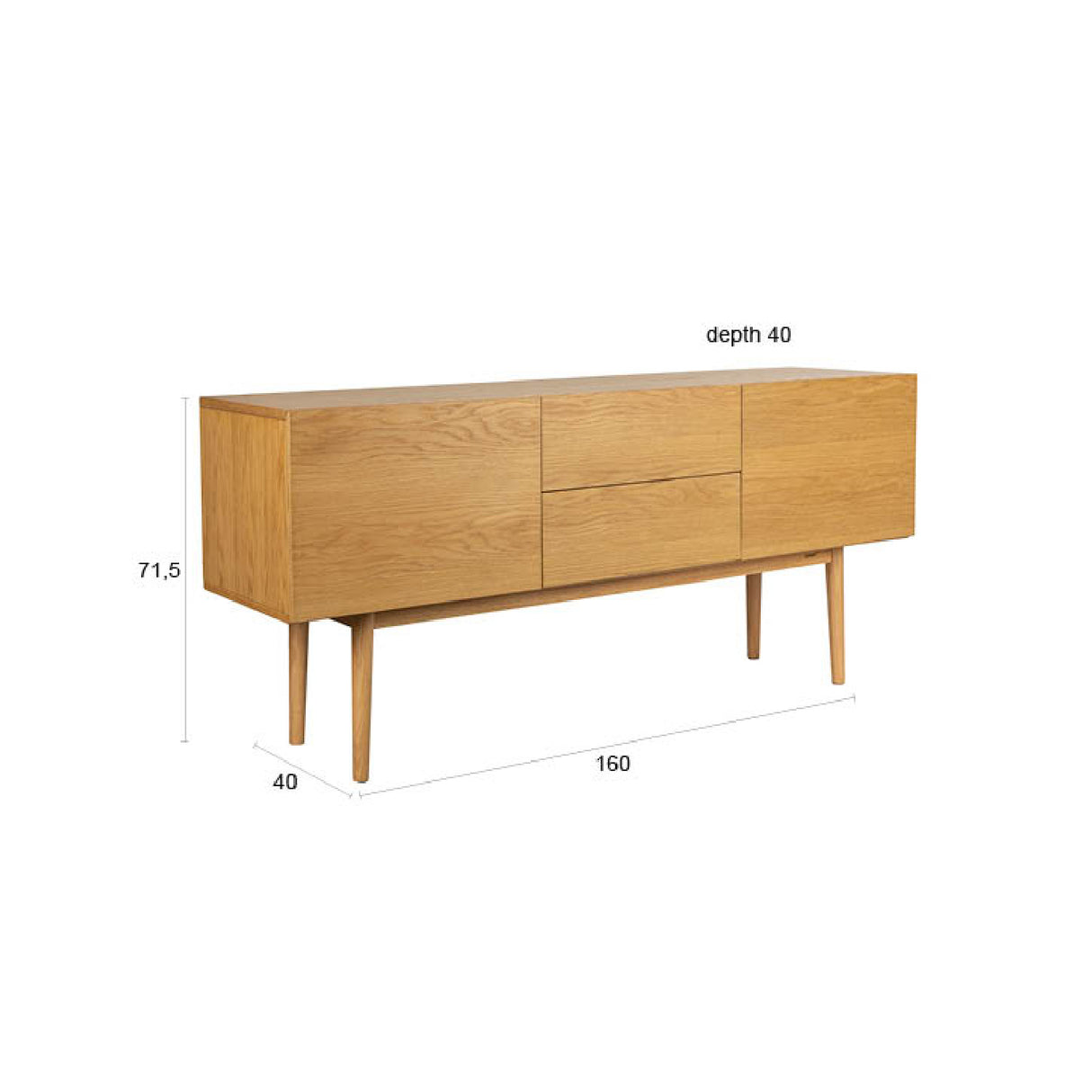 Oak 2-Drawer 2-Door Cabinet | Oroa.com
