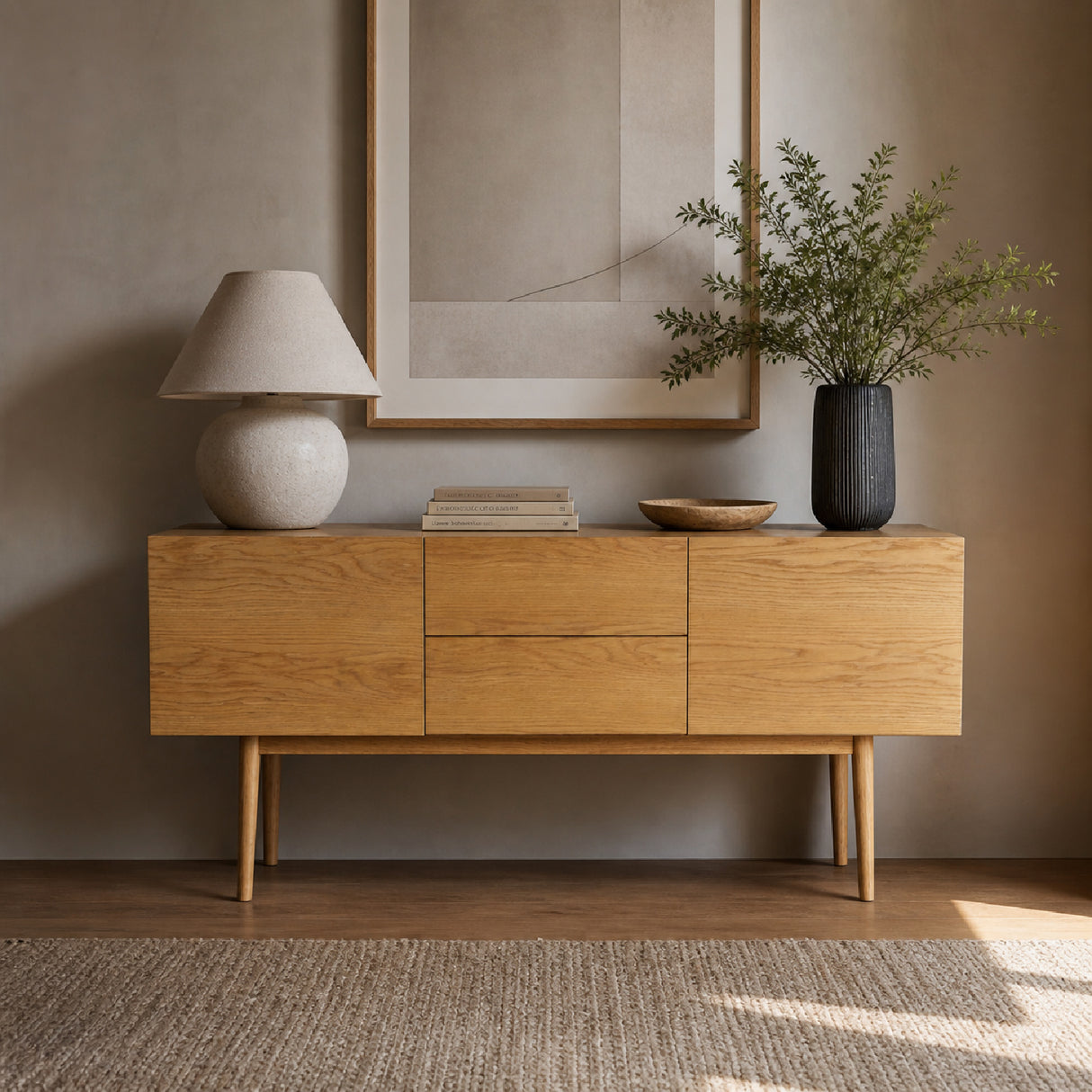 Oak 2-Drawer 2-Door Cabinet | Oroa.com
