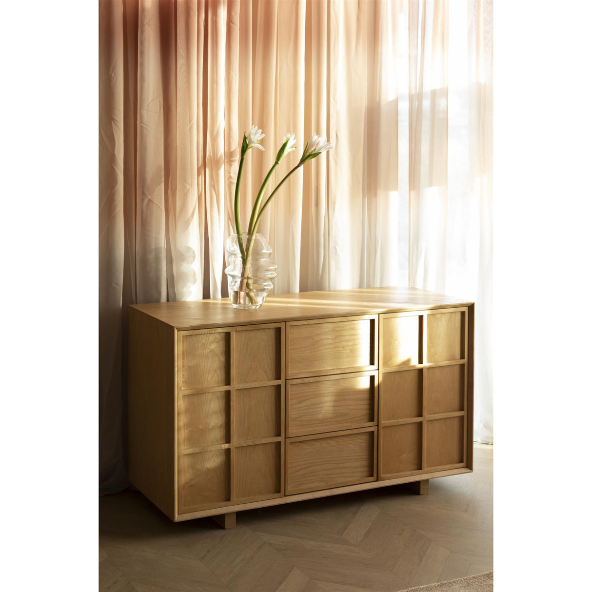 Solid Ash Japandi Cabinet | Oroa.com